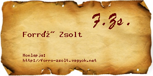 Forró Zsolt névjegykártya